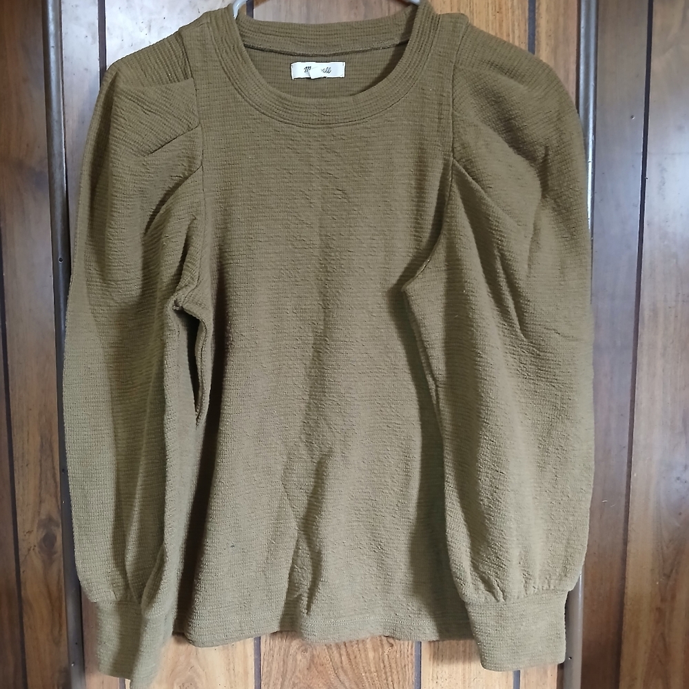 Madewell Brown Waffle Knit Top